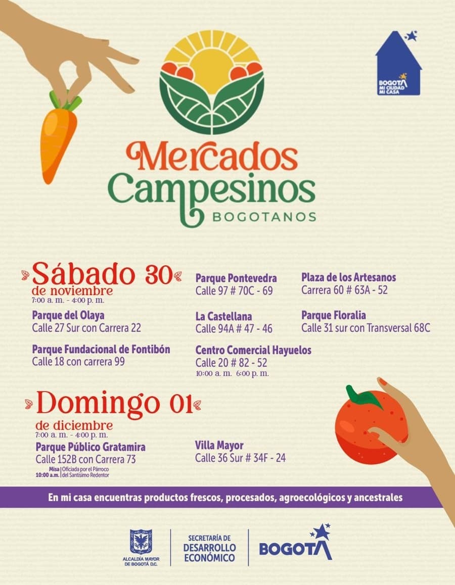 Planes en Bogotá_ Mercados Campesinos 30 de noviembre y 1 de diciembre I