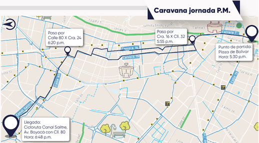 Onda Bici Segura: caravanas para ir al trabajo o al estudio en Bogotá