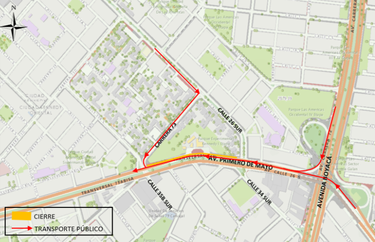 Mapa 3 - Desvíos transporte público.