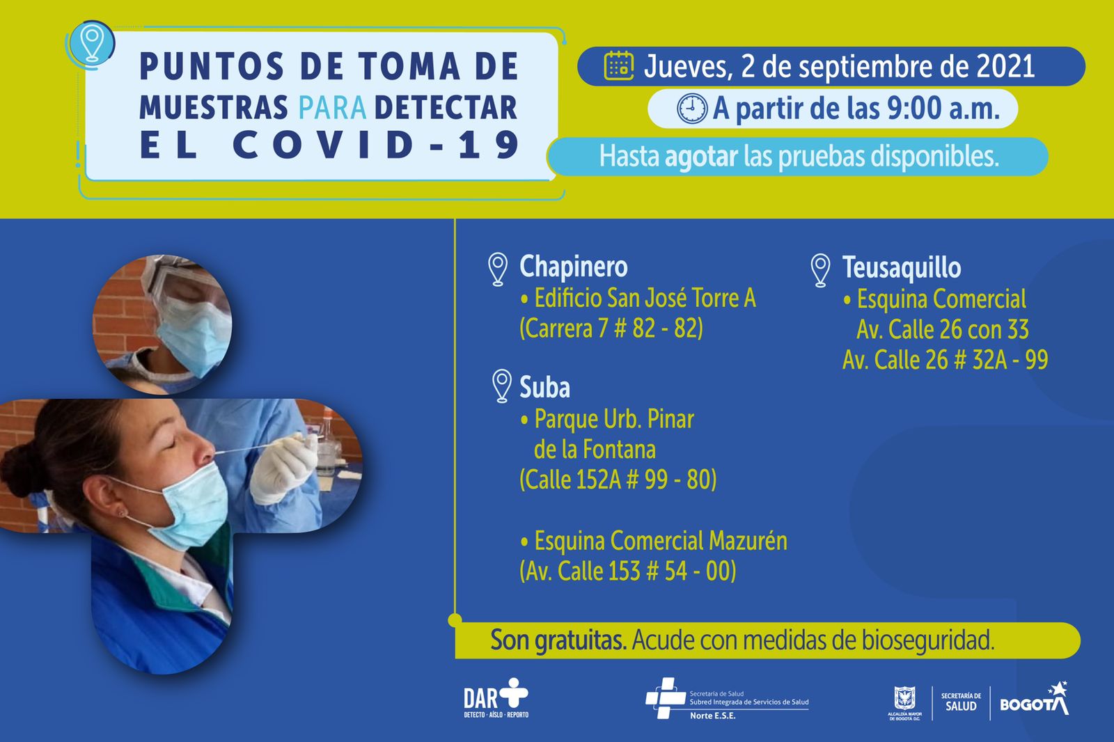 Pruebas COVID 2 de septiembre