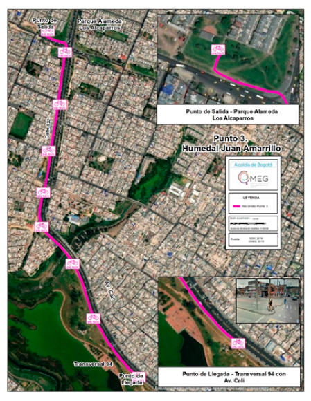 Punto de encuentro en mapa de la localidad de Suba 