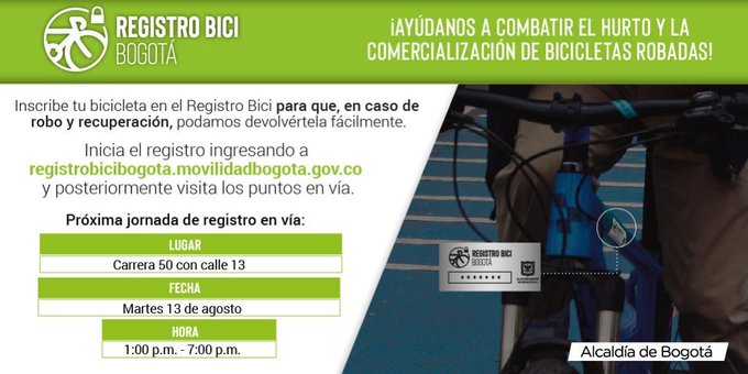 Registra tu Bici en la carrera 50