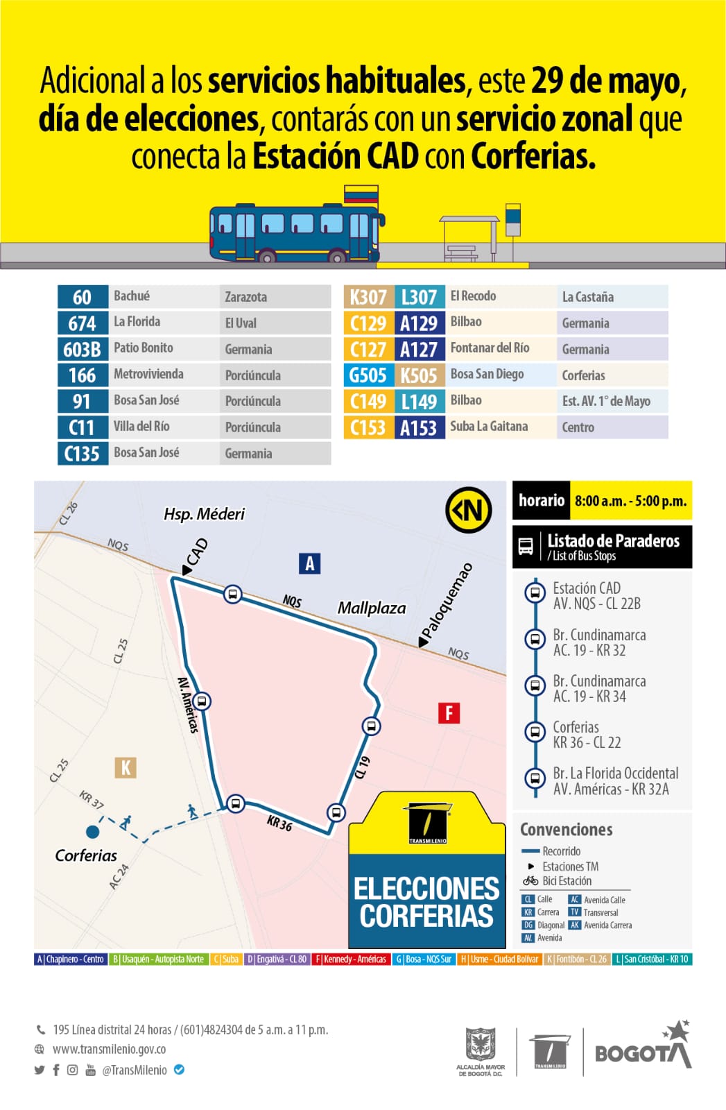 Movilidad en Bogotá en elecciones presidenciales de 29 de mayo de 2022