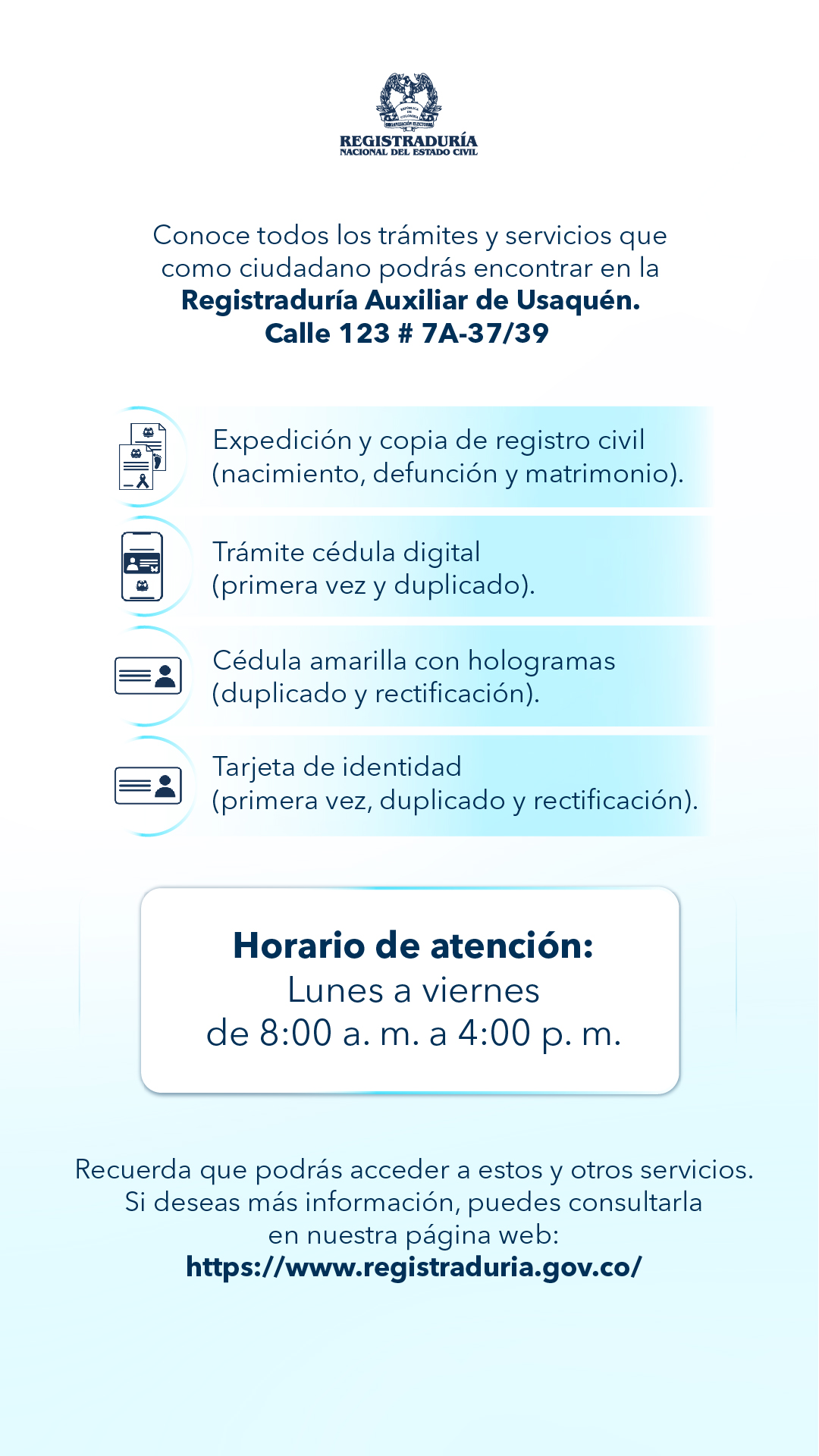 Servicios de identificación Sede Usaquén