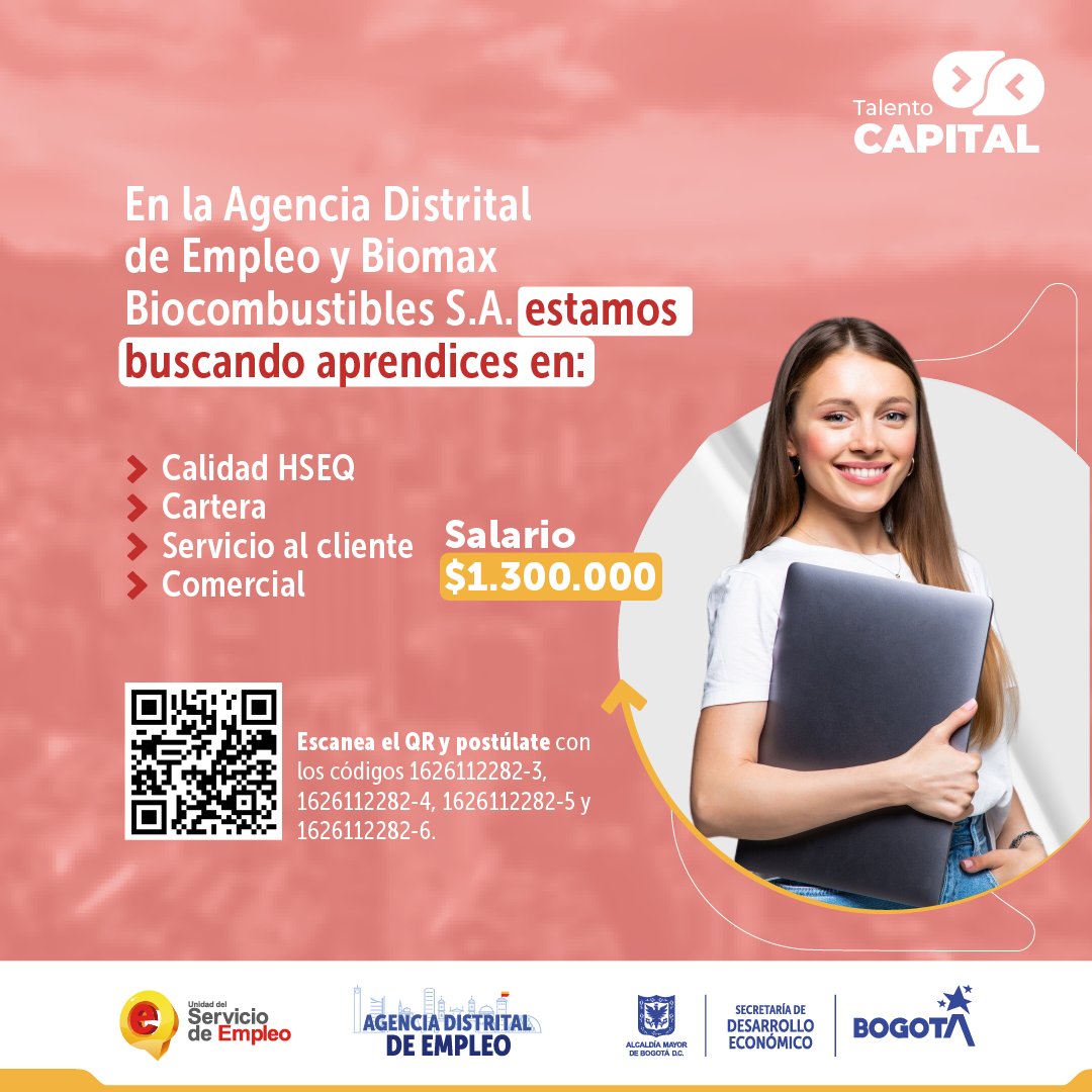 Trabajo en Bogotá sin experiencia accede a 297 vacantes disponibles Biomax Colombia