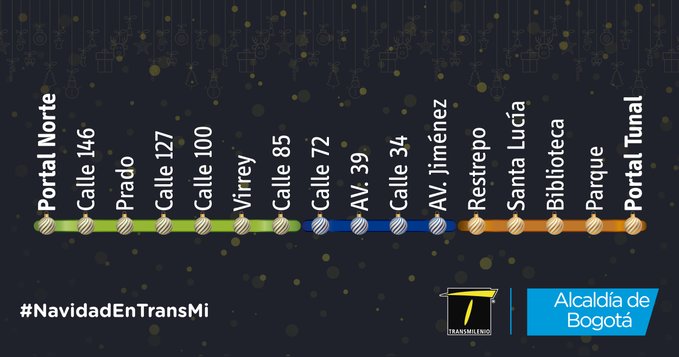 TransMilenio ruta en navidad