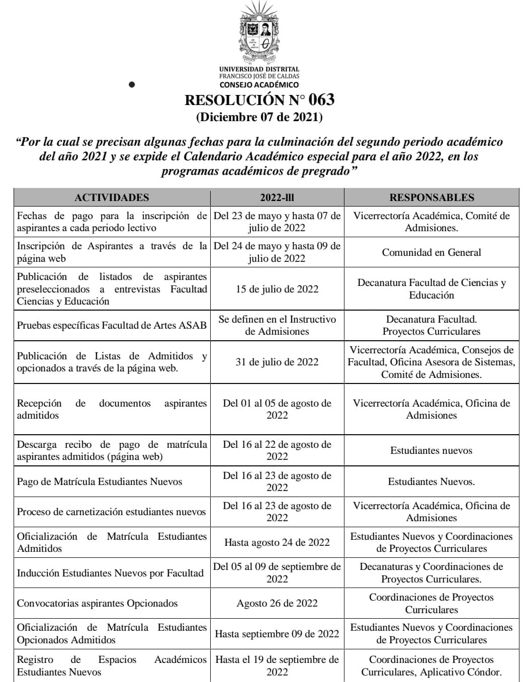 Inscripciones Universidad Distrital 