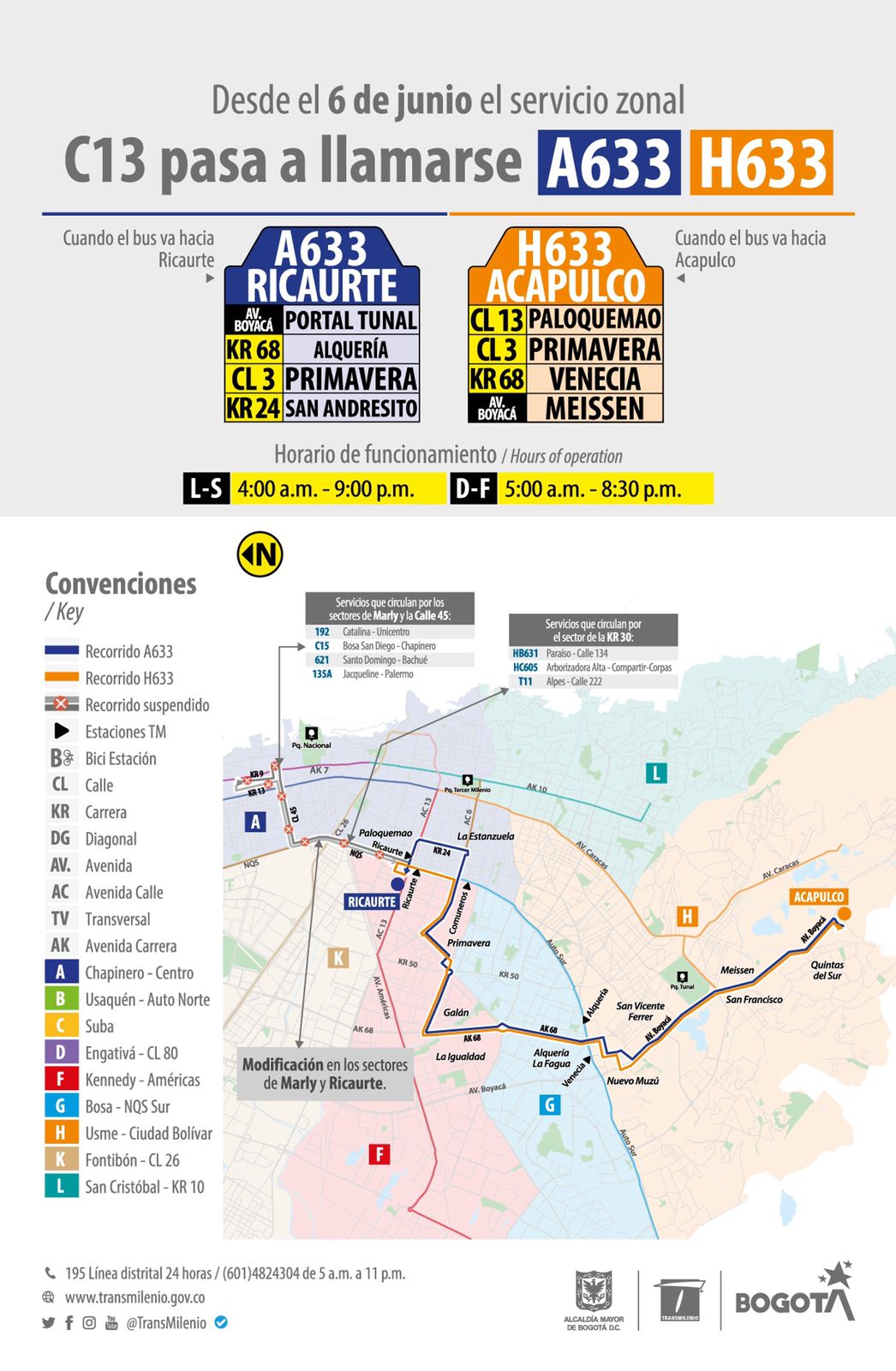 Desde el lunes 6 de junio 2022 habrá cambios en dos rutas zonales