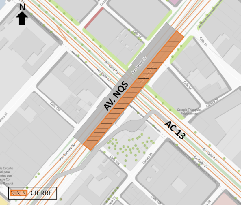 Rutas alternas por cierre en puente de la av. NQS con av. calle 13