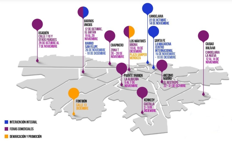 Esta iniciativa activa el consumo en horarios no convencionales, embellece la ciudad con intervenciones en espacio público y desarrolla ferias comerciales. Imagen: Secretaría de Desarrollo Económico