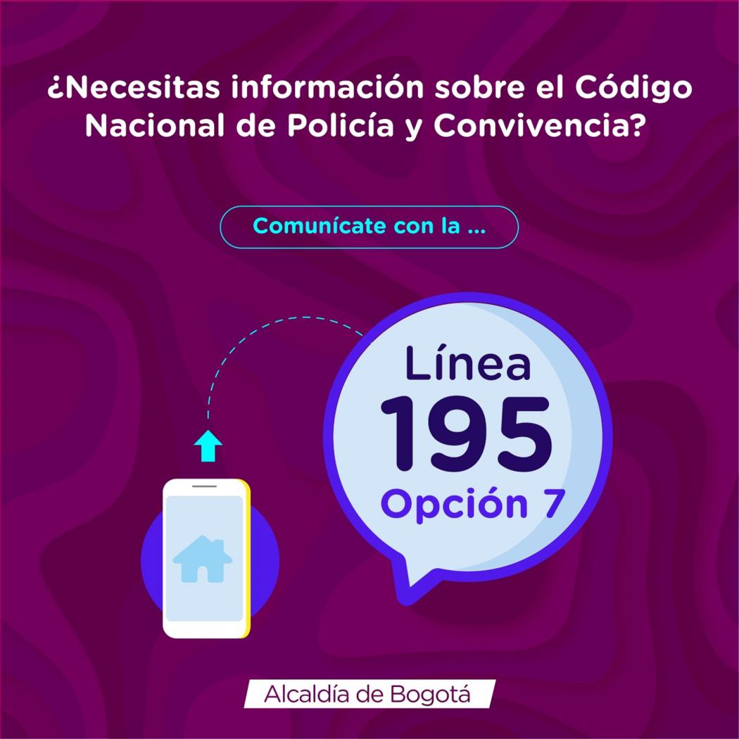 Con la línea 195 los ciudadanos pueden recibir asesoría en temas de Seguridad y Convivencia presionando la tecla 7.