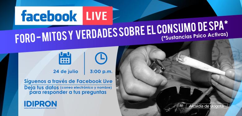 Foro sobre consumo de sustancias psicoactivas del Idipron en Facebook Live