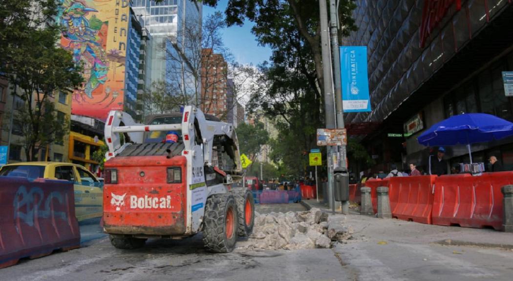 Obras en cruce de Carrera Séptima con Calle 19 - Foto: Prensa IDU