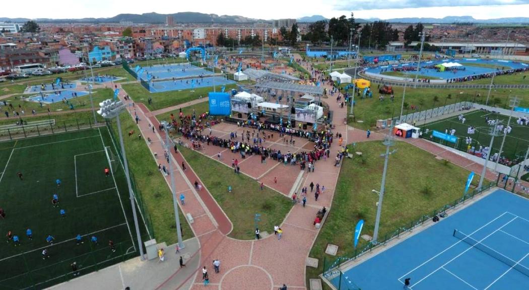 Imagen aérea del parque Gilma Jiménez en localidad de Kennedy