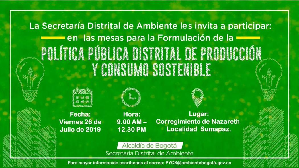 Política pública de consumo sostenible en Sumapaz 