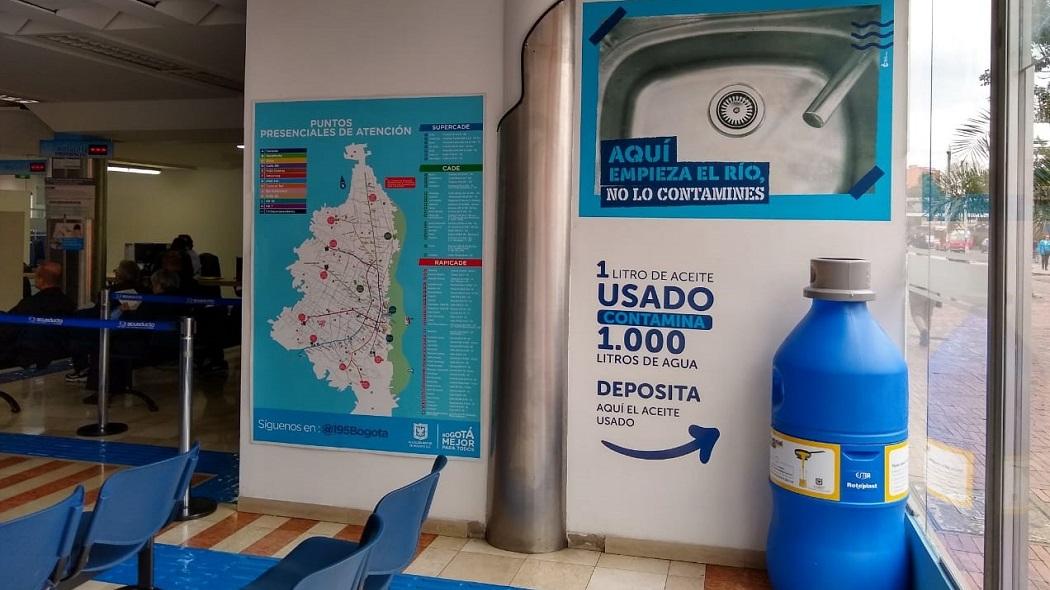 Contenedor para depositar el aceite usado