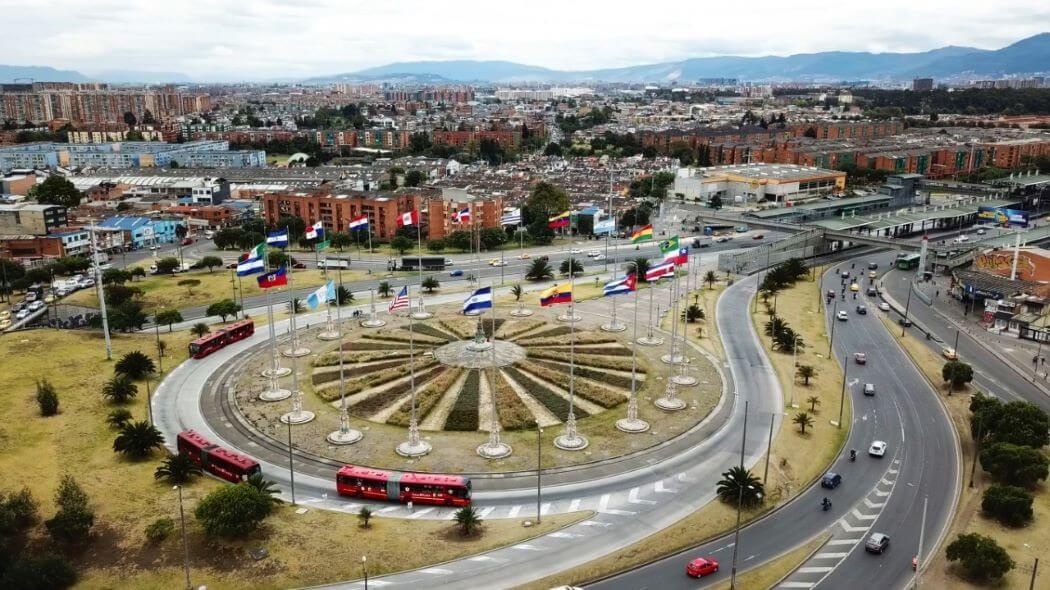 Imagen aérea del monumento a las Banderas