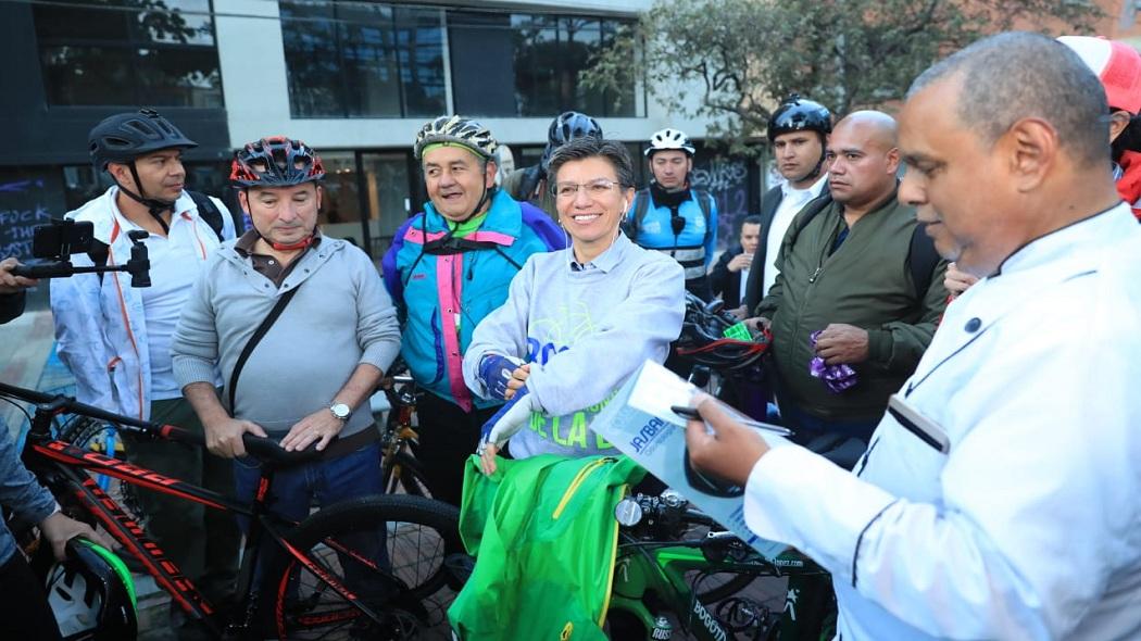 Claudia López en el Día sin Carro 2020