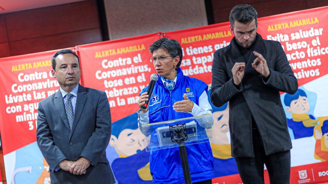 Alcaldesa Claudia López en rueda de prensa