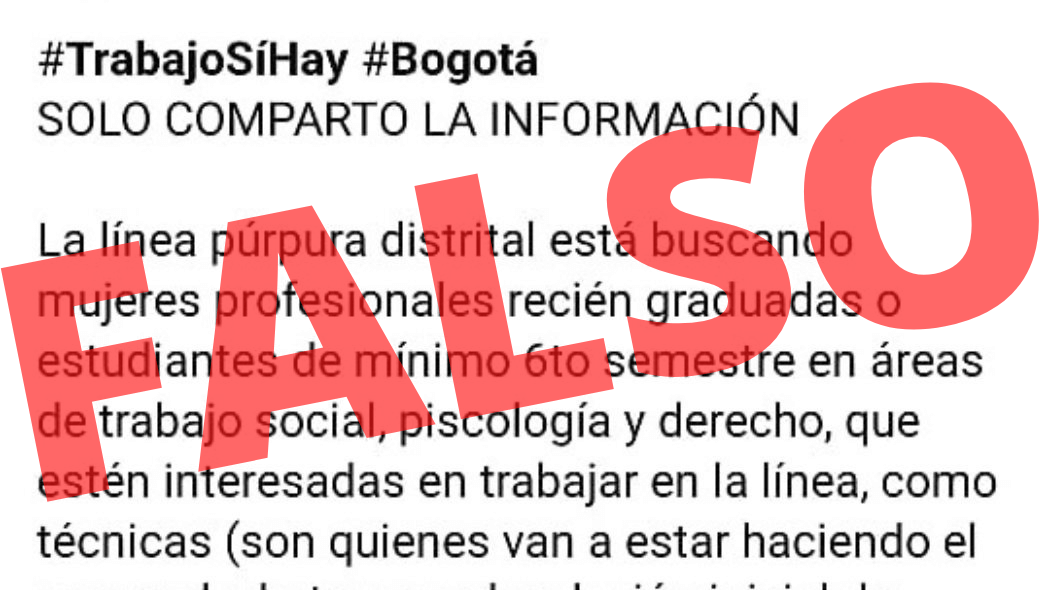 Convocatoria falsa de empleo en la Secretaría de la Mujer