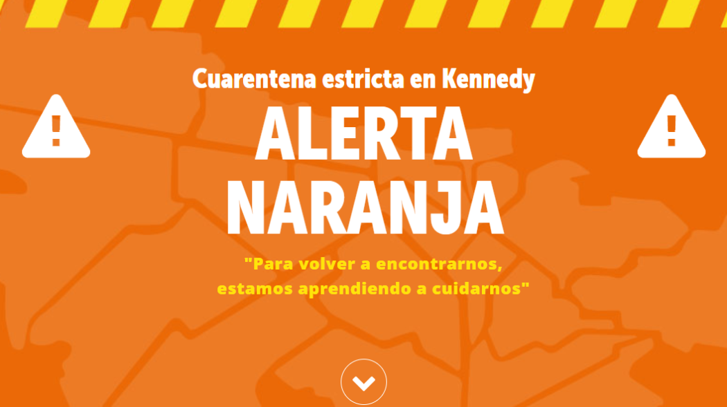 Aviso de Zonas de Cuidado Especial o en Alerta Naranja en Bogotá