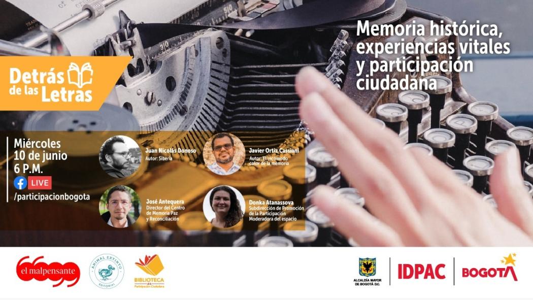 Acompaña al IDPAC a hablar de memoria, literatura y participación