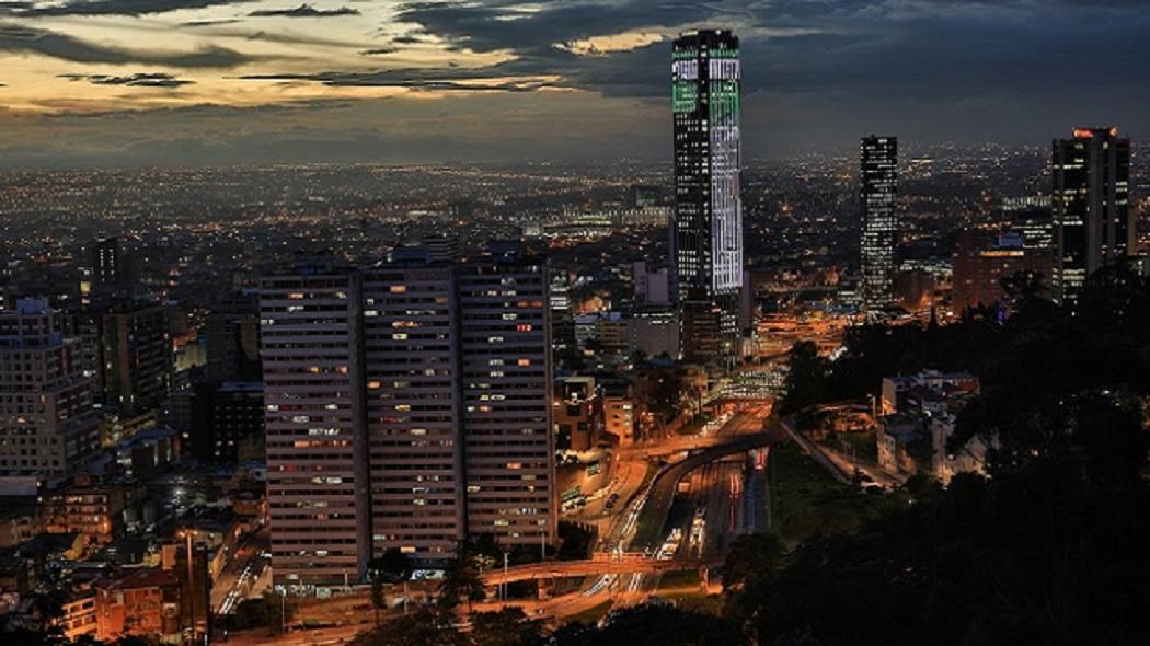 Night panorama view of Bogotá