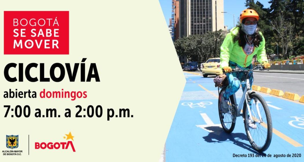 Regresa la ciclovía y reabren los parques en Bogotá: 30 de agosto