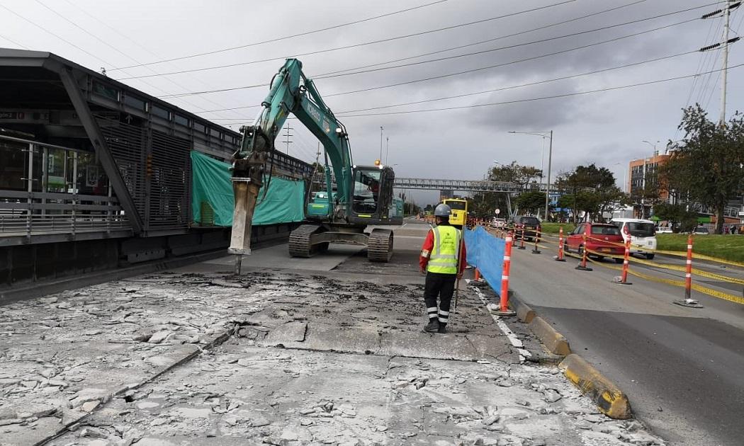 Obras de mantenimiento en la Autopista Norte