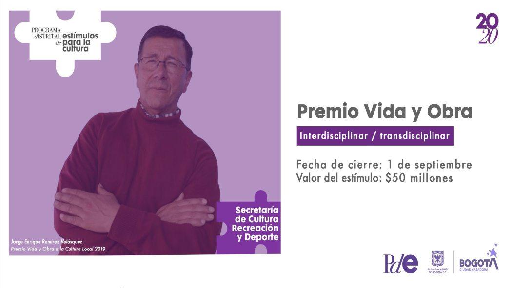 Convocatoria Premio Vida y Obra del Programa de Estímulos 2020 