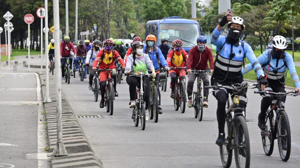 Ciclistas en Bogotá