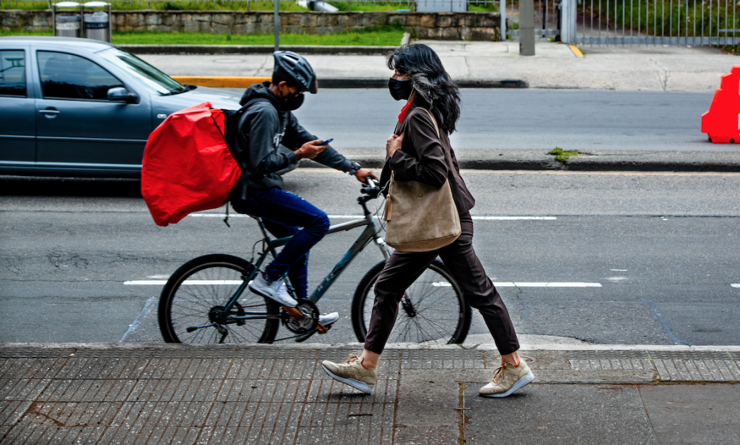 Women walking through Bogota 