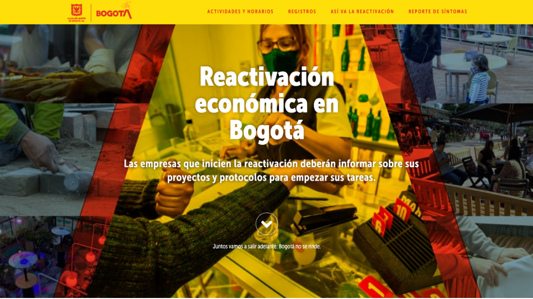 Para asegurar una reapertura gradual, progresiva y segura, se creó la plataforma https://bogota.gov.co/reactivacion-economica/