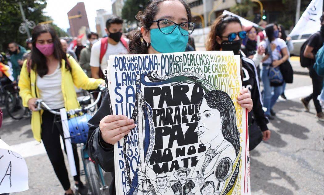 Imagen de la jornada de marchas en Bogotá