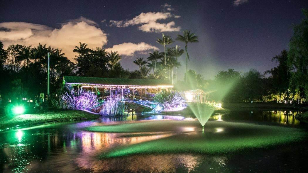 Imagen del Jardín Botánico de Bogotá de noche