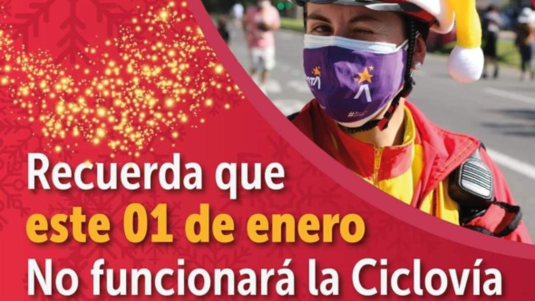 No habrá ciclovía el 1 de enero