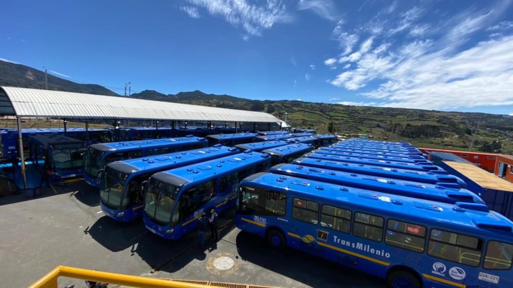 Vista aérea de buses SITP