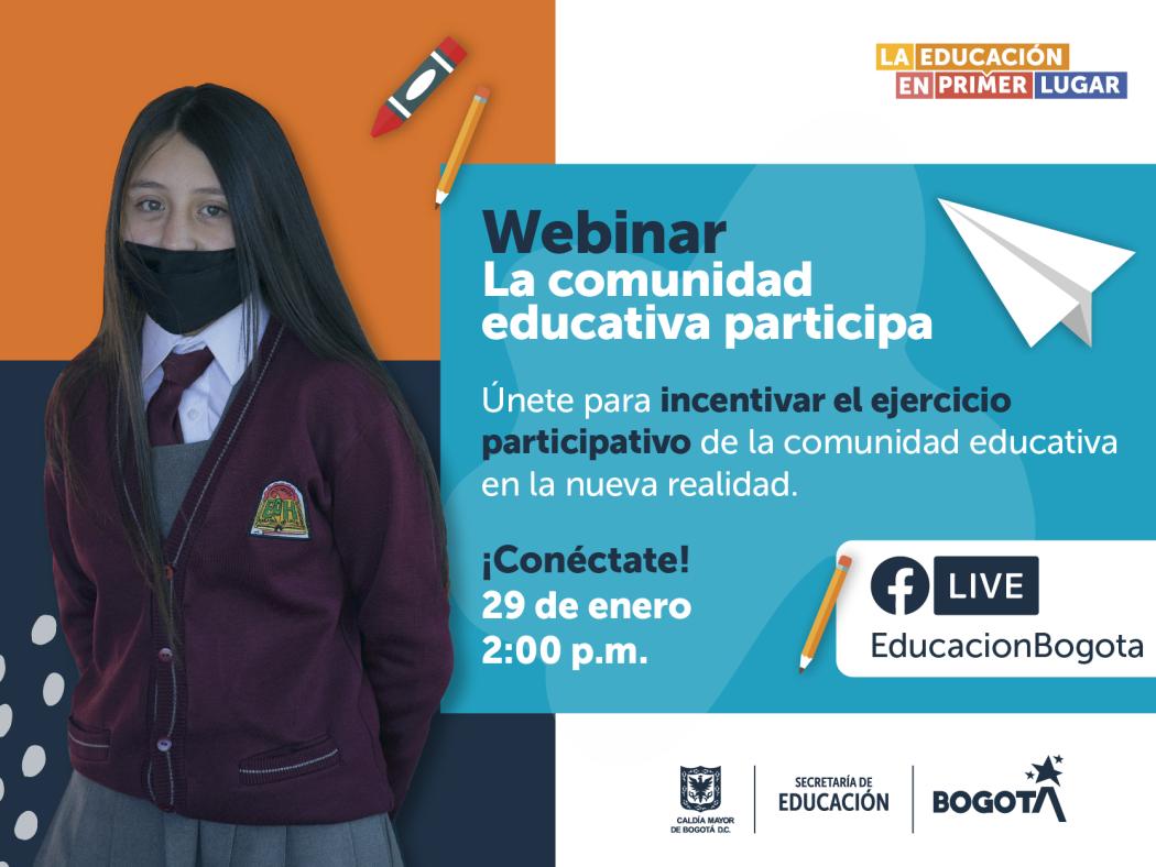 Afiche de promoción para una webinar de educación