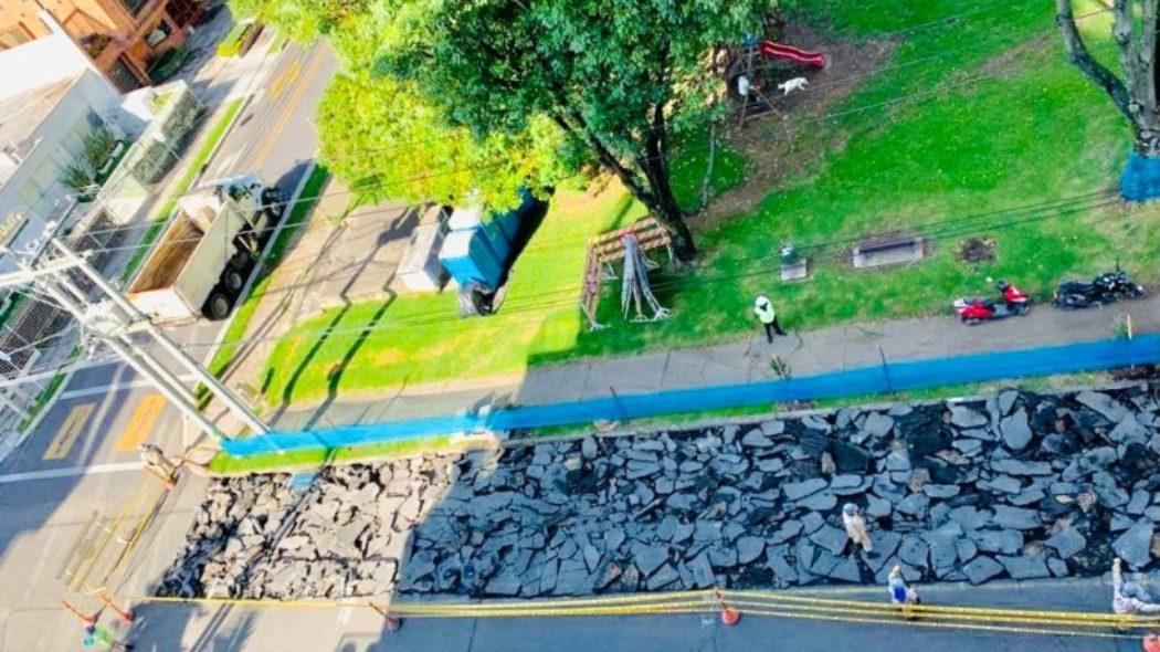 Toma aérea obras en vías