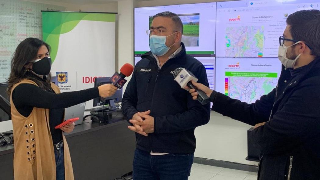 En rueda de prensa el director del IDIGER aseguró que desde 15 puntos los grupos de socorro y emergencias aestarán alertas para atender cualquier eventualidad.