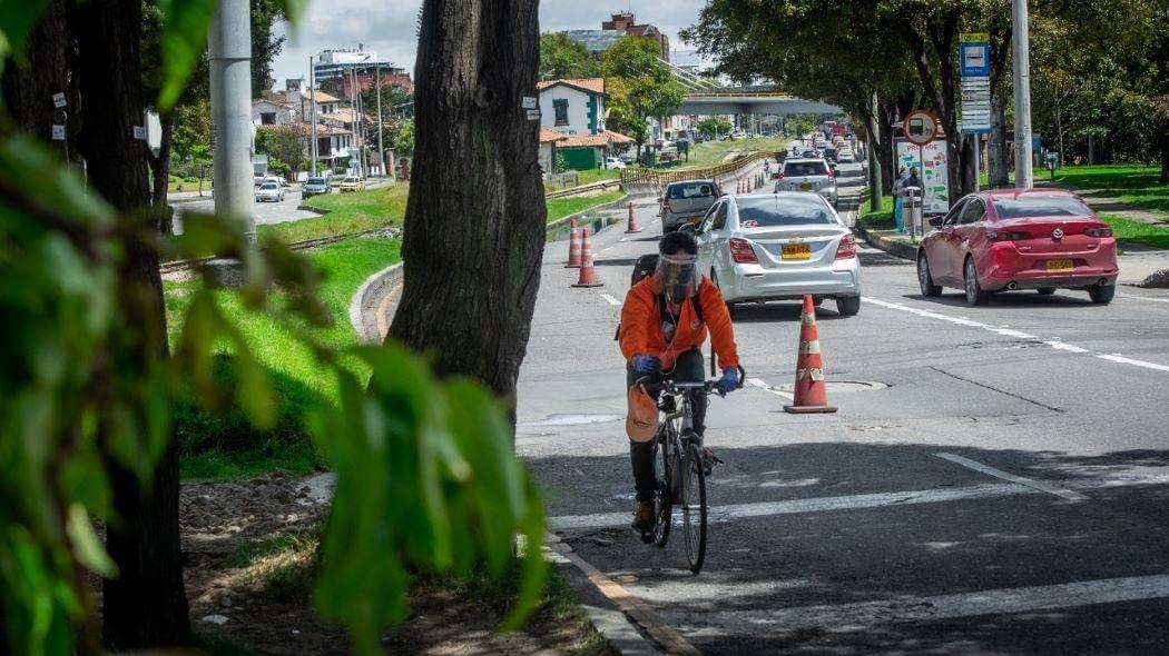 Imagen de un domiciliario en Bogotá.