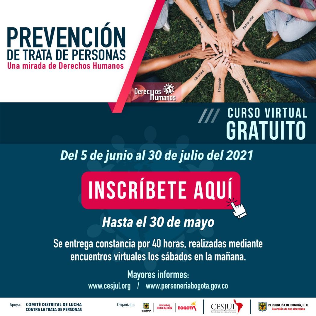 El curso es virtual y gratuito y va del 5 de junio al 30 de julio de 2021. Imagen: SDM