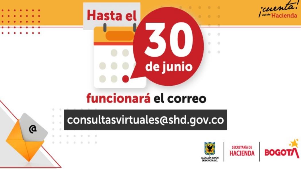 Deja de funcionar el correo consultasvirtuales@shd.gov.co de Hacienda