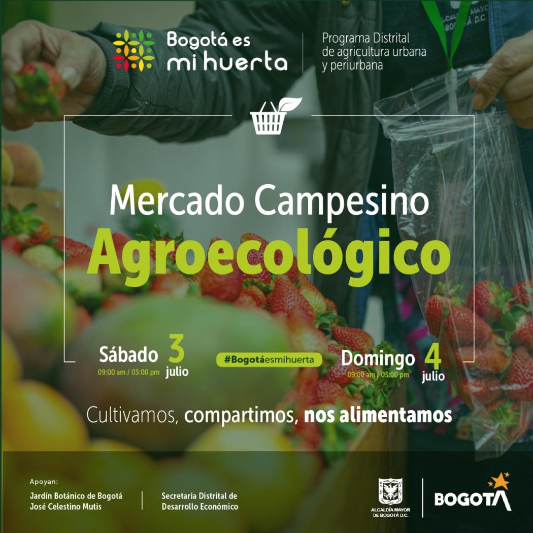 Los Mercados Campesinos son 3 y4 de julio, desde las 9:00 a.m. y hasta las 3:00 p.m. Pieza: Jardín Botánico