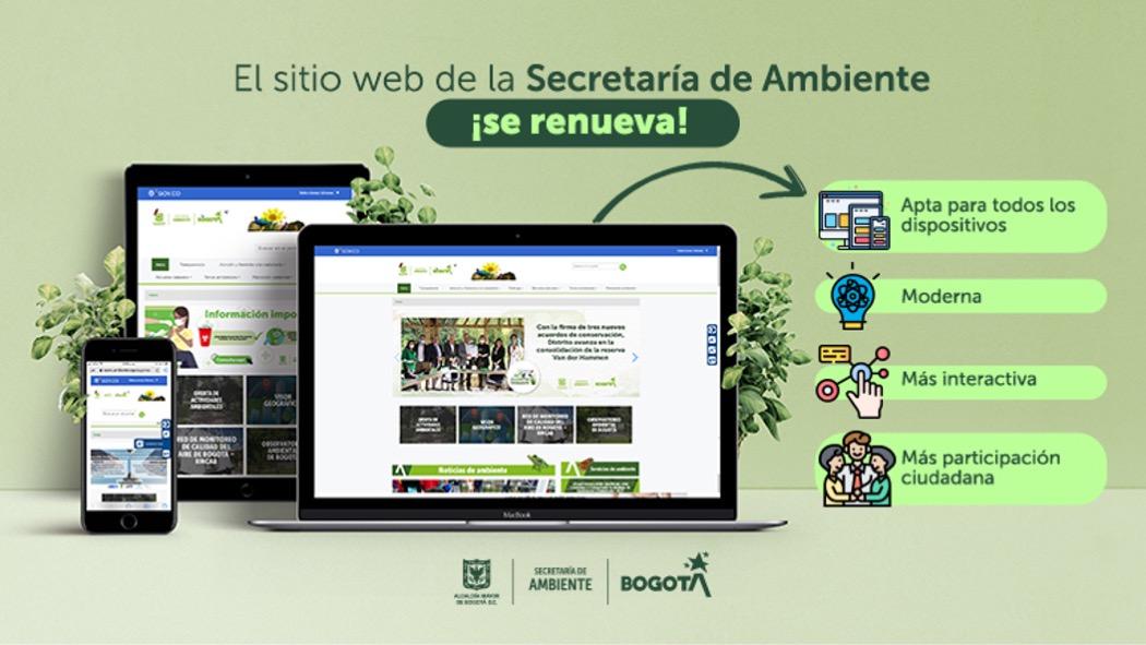 Una vez culminada la migración completa del contenido, a mediados de septiembre, toda la información podrá ser consultada en el enlace habitual de la Secretaría de Ambiente: www.ambientebogota.gov.co. Pieza: SDA