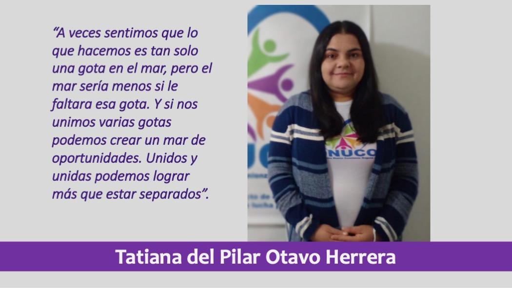 Tatiana del Pilar Otavo es la voz de las y los cuidadores del Sistema Distrital de Cuidado . Pieza: ArchIvo personal de Tatiana Otavo Herrera.