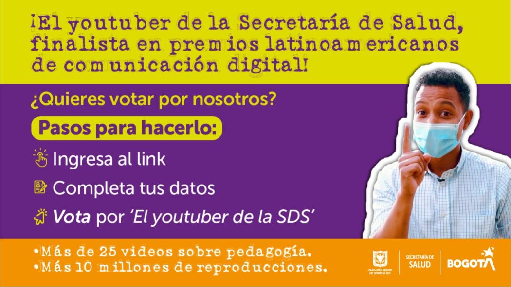 Youtuber de Secretaría de Salud, finalista premios Latam Digital 2021