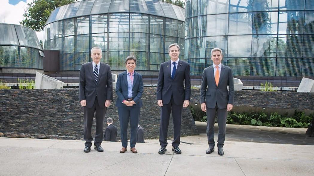 From left to right: Philip Goldberg, U.S. Ambassador to Colombia; Claudia López, Mayor of Bogotá; Antony Blinken, U.S. Secretary of State; and Carlos Eduardo Correa, Minister of Environment and Sustainable Development. Photo: Mayor's Office