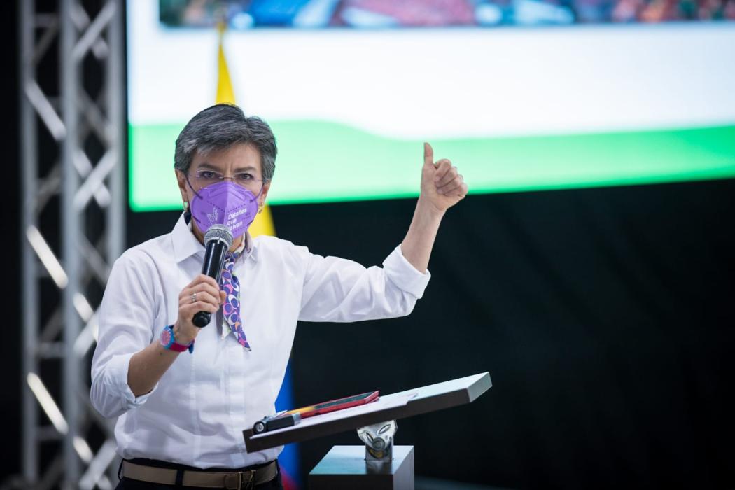 La alcaldesa, Claudia López aseguró desde el Cabildo Abierto en el Palacio de los Deportes que, “La movilización de los recicladores es un ejemplo en nuestra ciudad". Foto. Alcaldía.