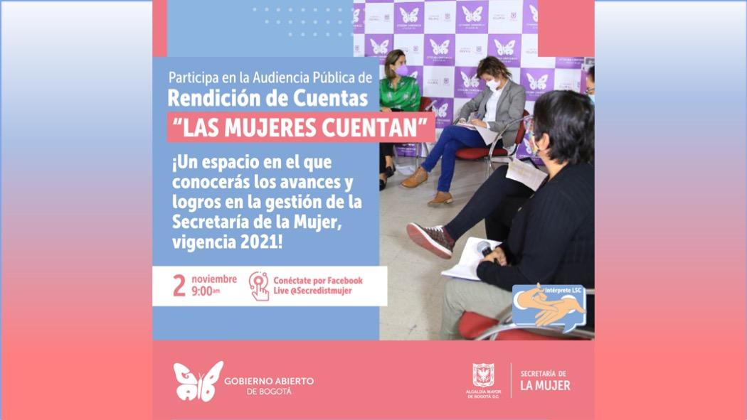 Participa en la Rendición de Cuentas de la Secretaría de la Mujer este 2 de noviembre